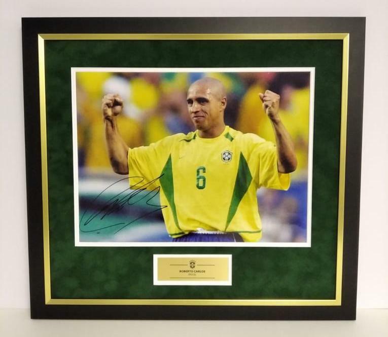 Roberto Carlos Signed & Framed 16X12 Photo Poster painting Brazil EXACT PROOF AFTAL COA