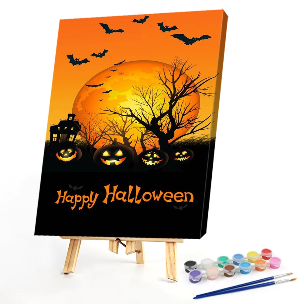 Halloween Pumpkin Bat - Paint By Numbers(40*50CM)