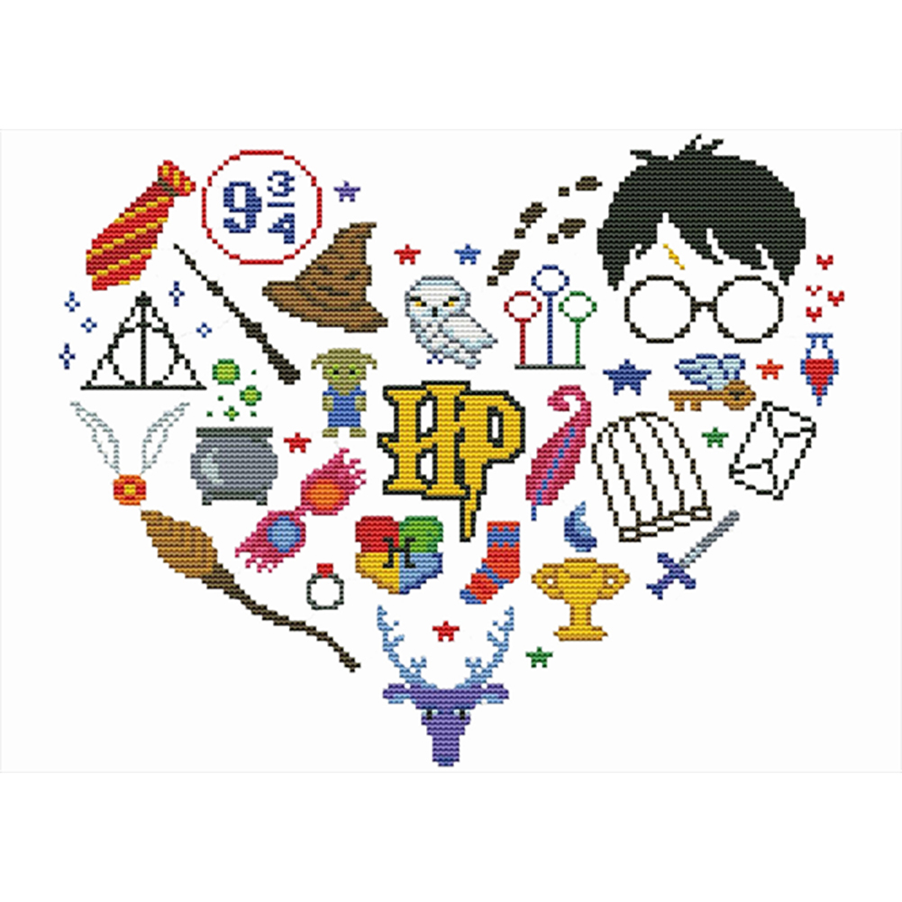 Harry Potter Full 18CT Pre-stamped Washable Canvas(40*30cm) Cross Stitch