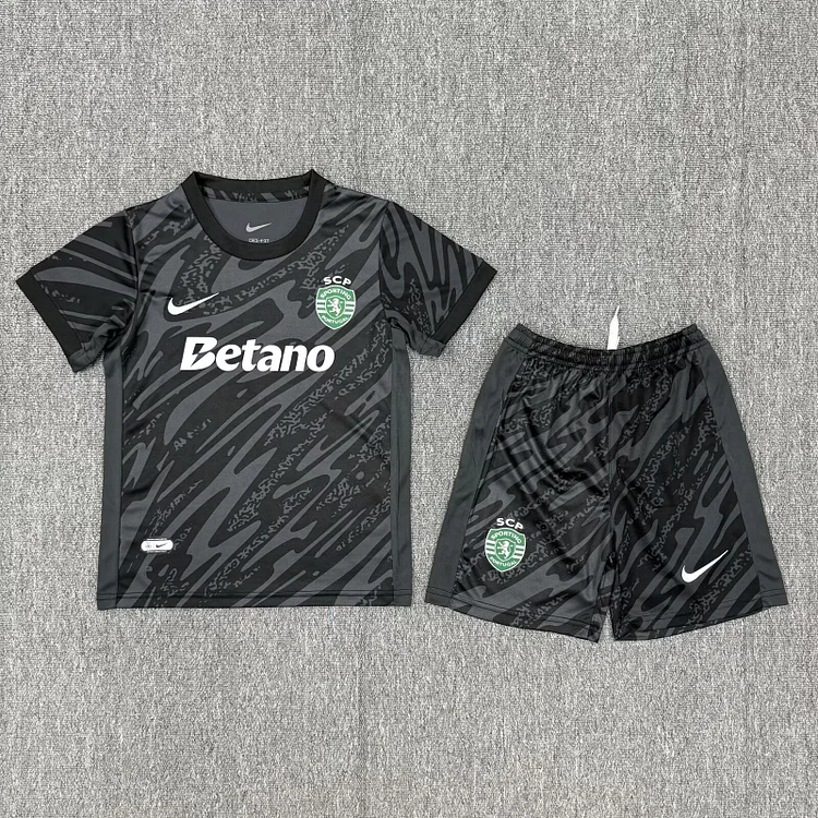 25/26 Lisbon Black Goalkeeper Kids Clothing