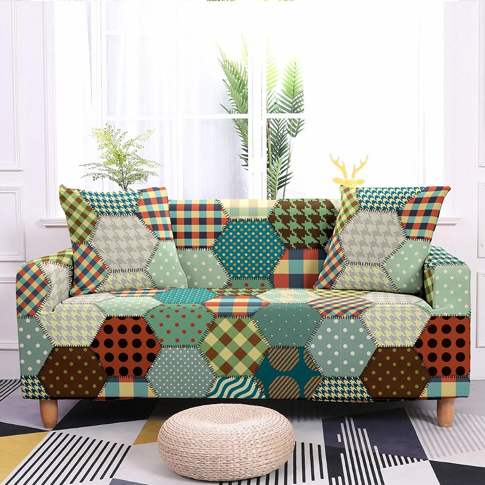 Athvotar New Sofa Decor Elastic Sofa Cover for Living Room Stretch Non-slip Couch Cover Santa Claus Sofa Slipcover Chair Protector