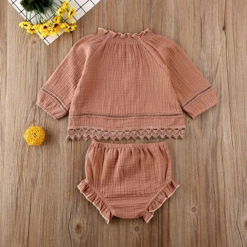 2020 Baby Spring Autumn Clothing Toddler Baby Girl Long Sleeve Tops T-shirt Ruffle Shorts Pants Clothes Tracksuit