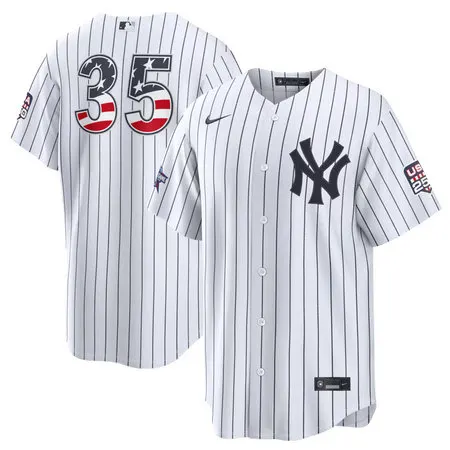 Youth New York Yankees #35 Cody Bellinger Nike White 2026 All-Star Edition Stars & Stripes Stadium Jersey