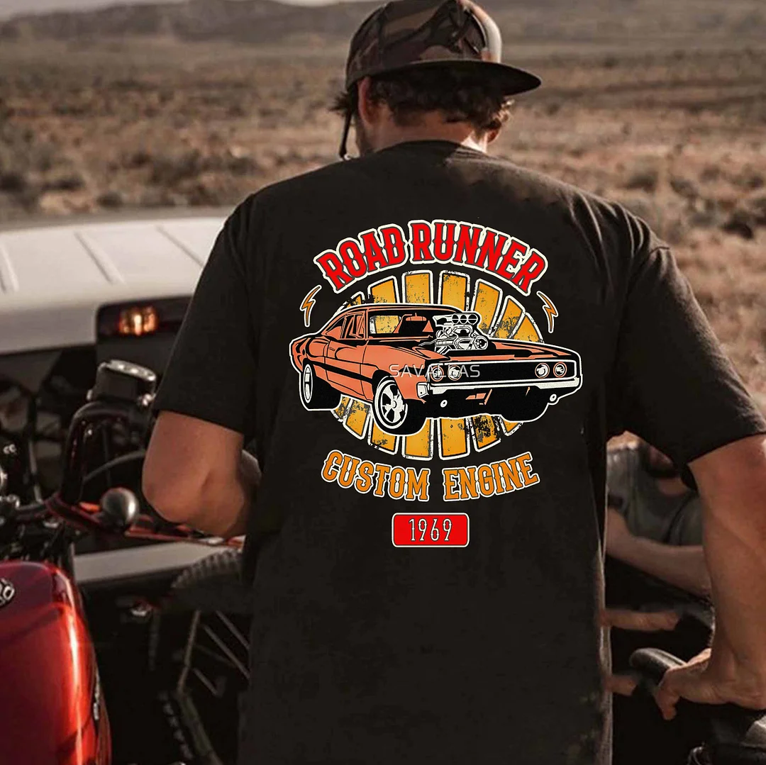 ROAD RUNNER CUSTOM ENGINE Classic Car Print Men's T-shirt