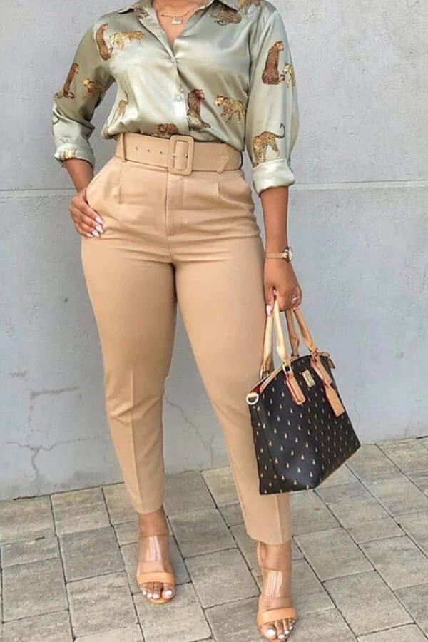 Fasheicon High-waisted suit pants