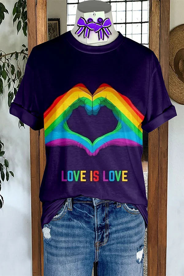 Casual   Rainbow Print T-Shirt