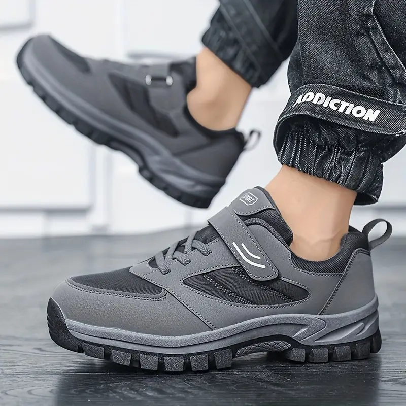 mens breathable casual shoes with hook and loop fastener comfy soft sole sneakers for outdoor jogging spring and summer details 15