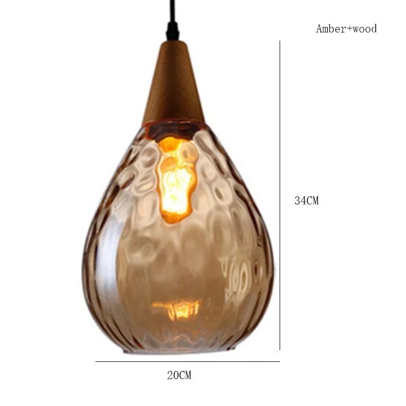 Nordic Vintage Glass LED Pendant Lights Loft Pendant Lamp Coffee Droplight Indoor Lighting Decor Colgante Kitchen Hanging Lamps