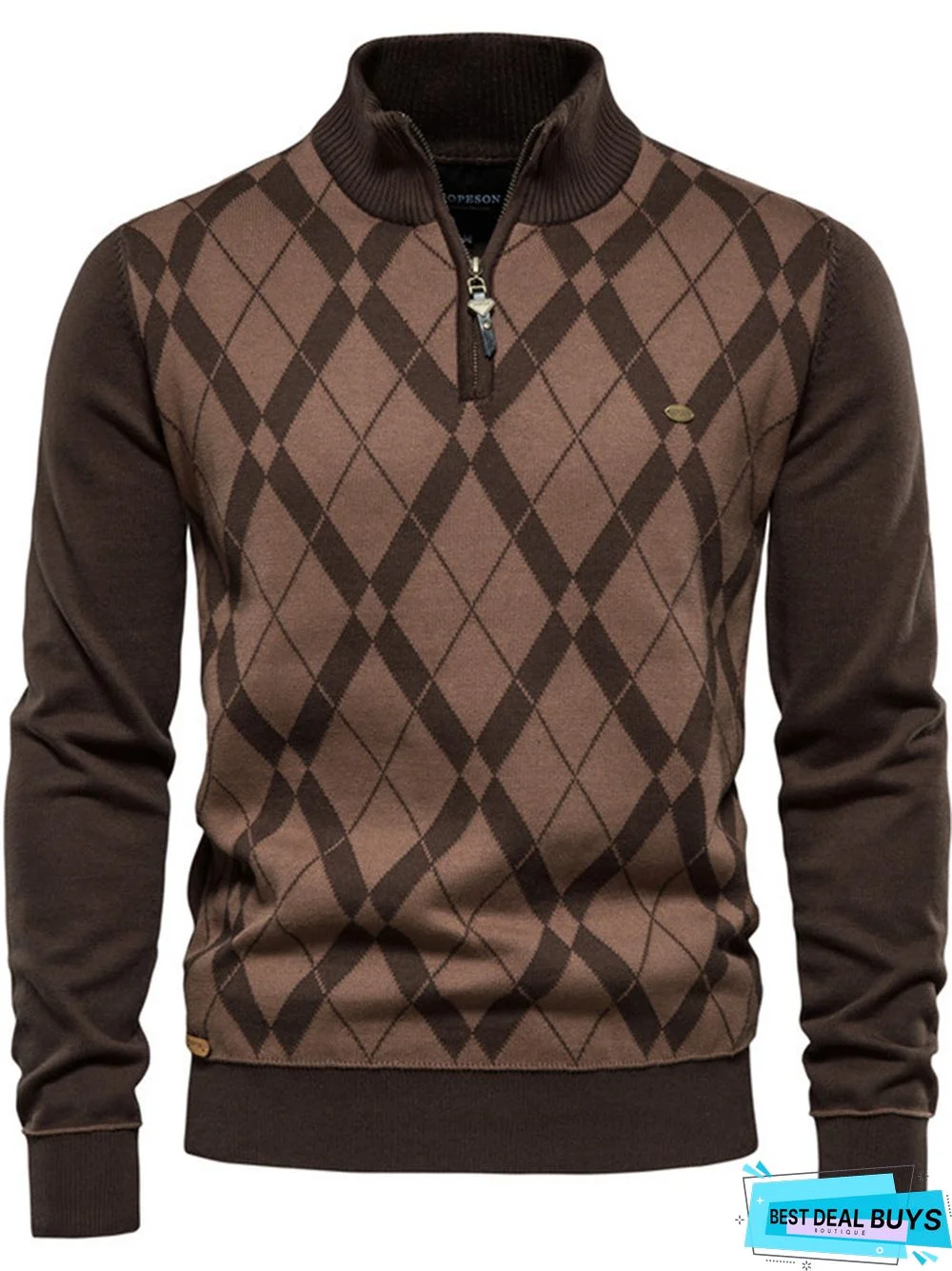 Casual Fashion Half Zipper Long Sleeve Sweater