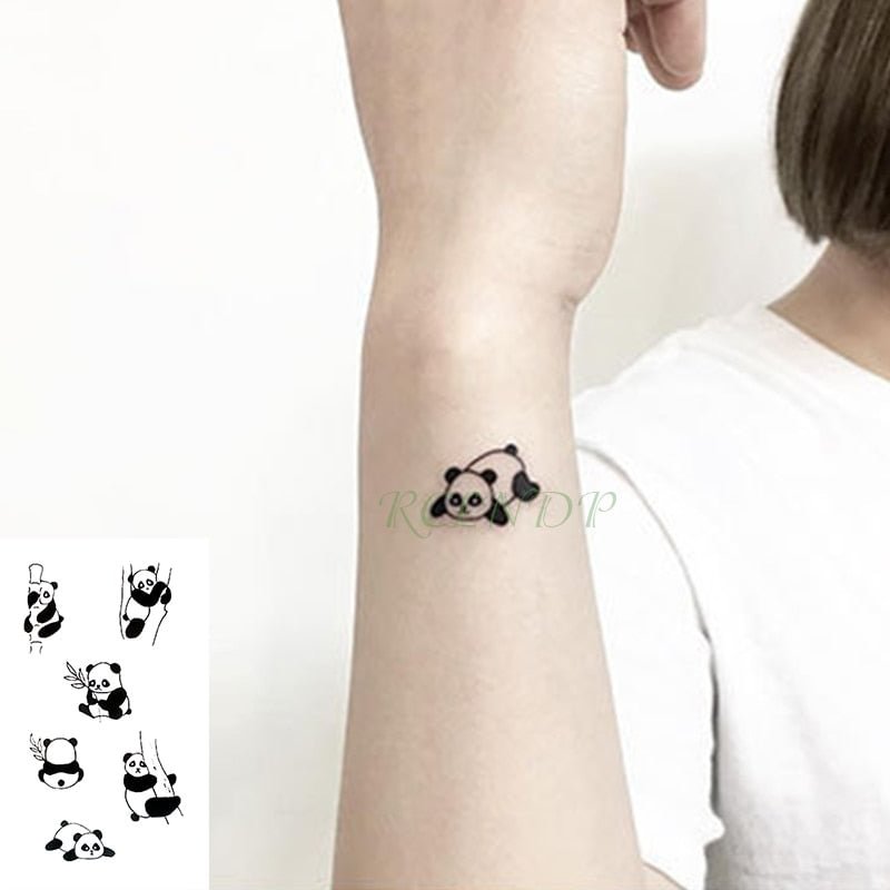 Waterproof Temporary Tattoo Sticker lovely bamboo panda animals tatto flash tatoo fake tattoos for kids men women