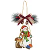 DIY Diamond Painting Christmas  Wooden Christmas Charms Decorations Santa Pendant Kits
