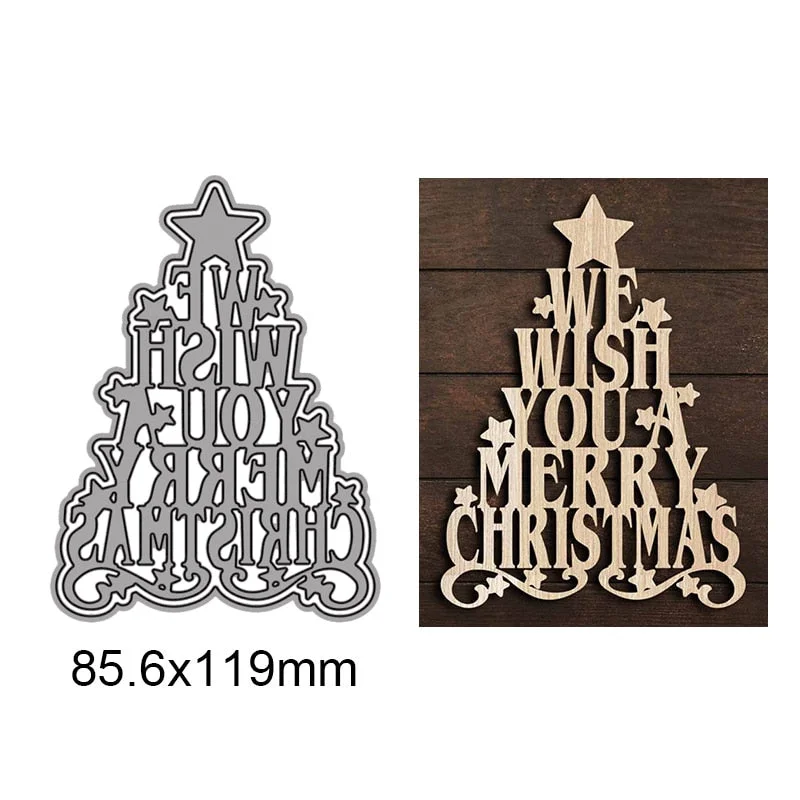 We Wish You Merry Christmas Metal Cutting Dies For DIY Scrapbook Cutting Die Paper Cards Embossed Decorative Craft Die Cut New