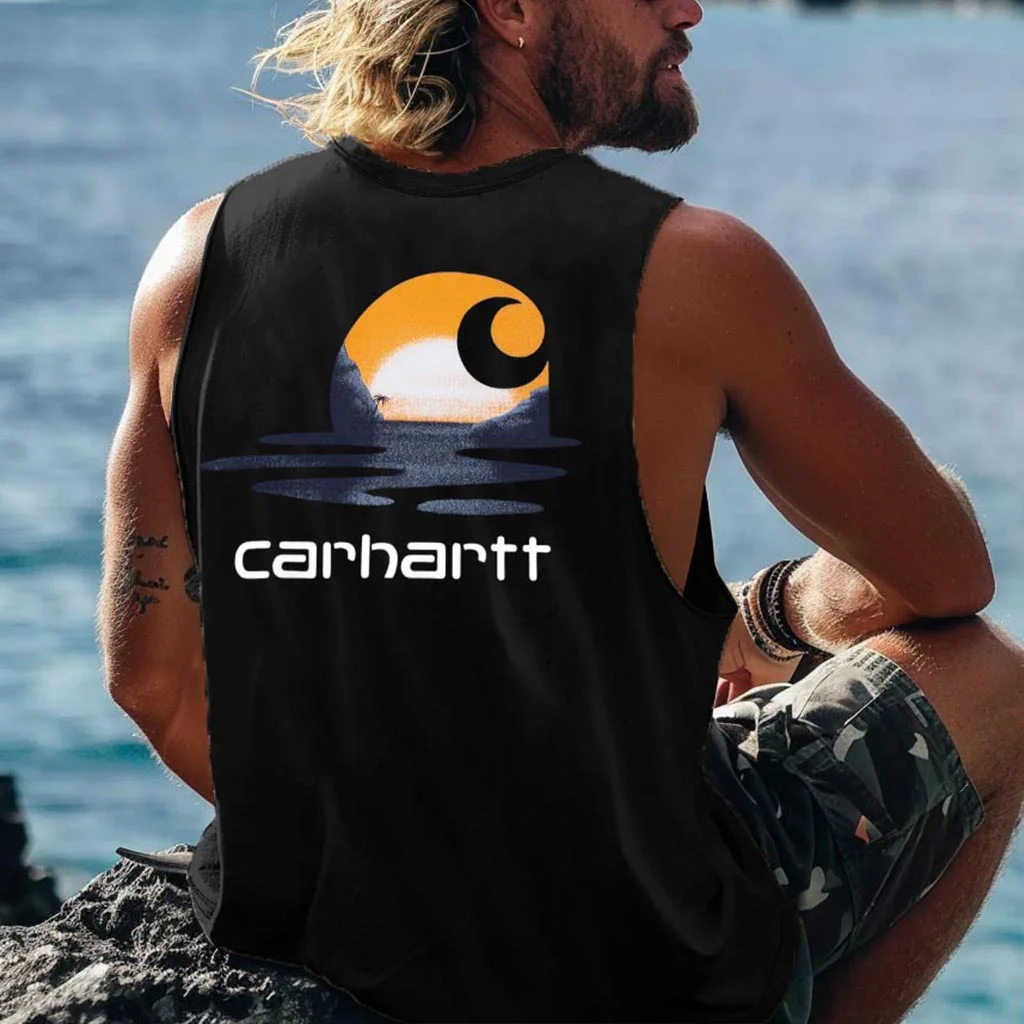  Sunset Graphic Tank Top for Men - Perfect for Summer Outdoors