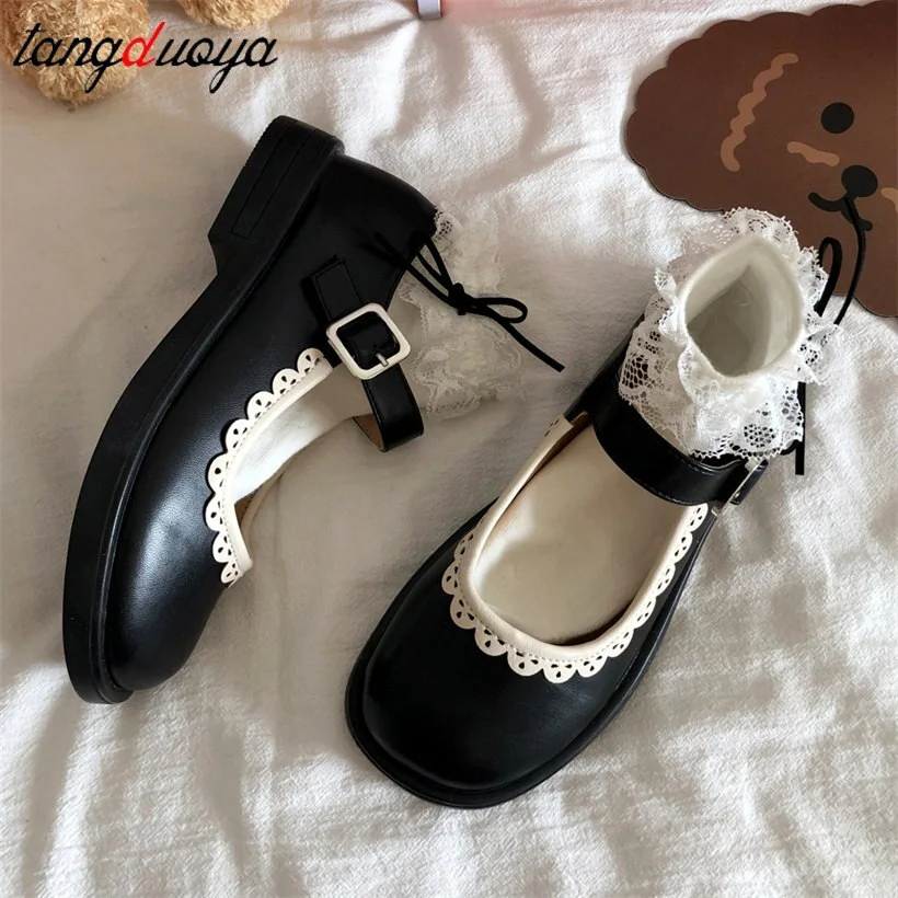 Qengg shoes kawaii lolita shoes women japanese sweet black cosplay shoes kawaii shoes women lolita sneakers zapatilla mujer 2022