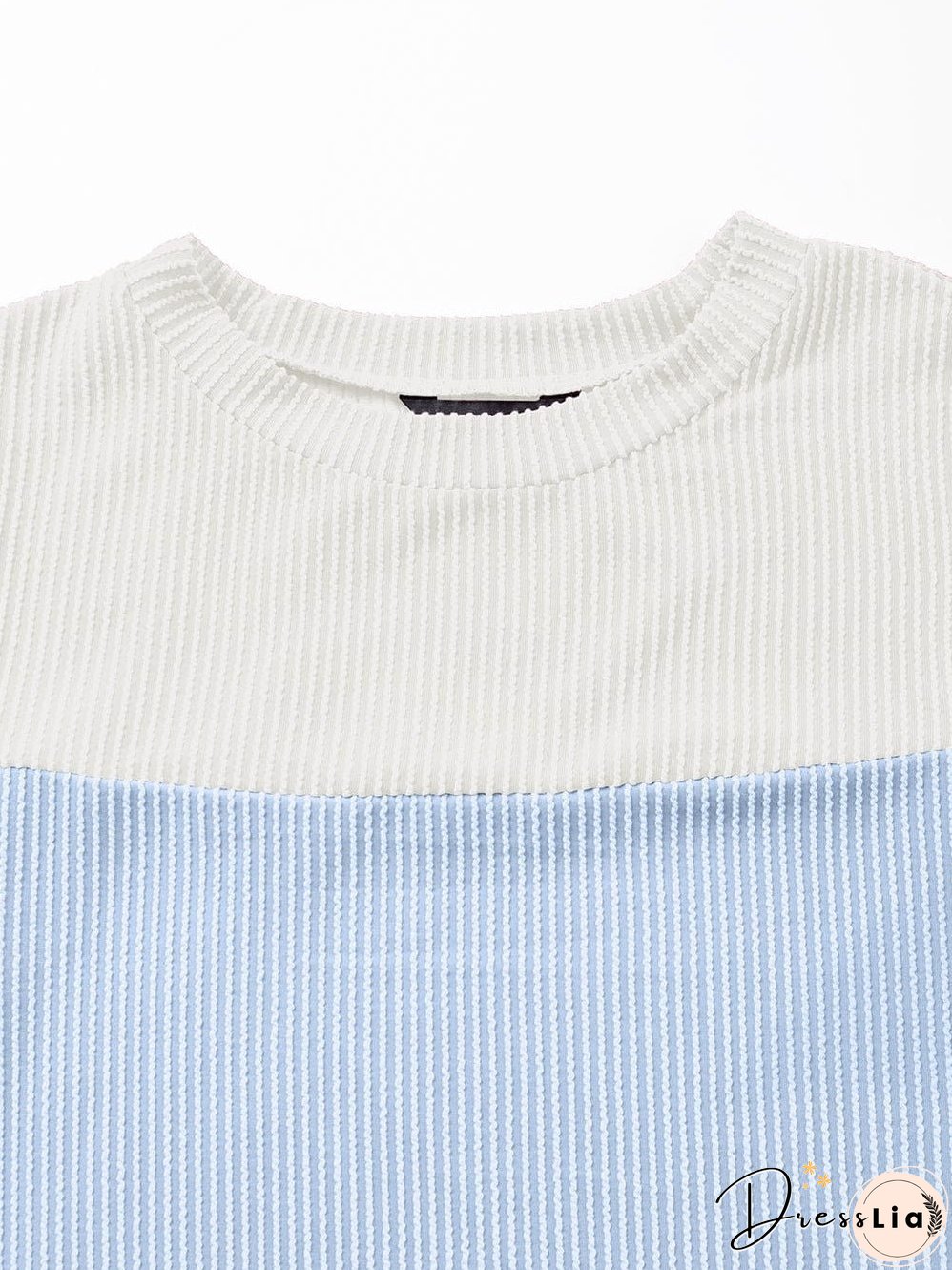 Versatile Colorblock Ribbed Knit Tee