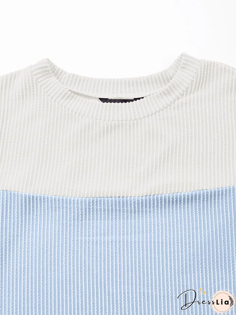 Versatile Colorblock Ribbed Knit Tee