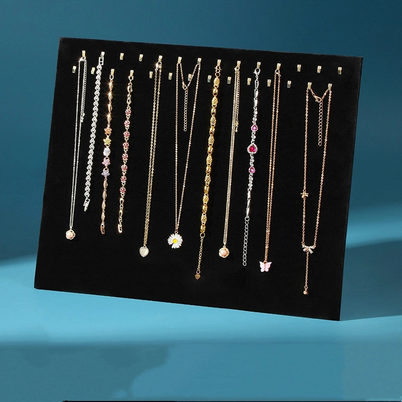 Nordic Style Solid Color Velvet Patchwork Jewelry Rack