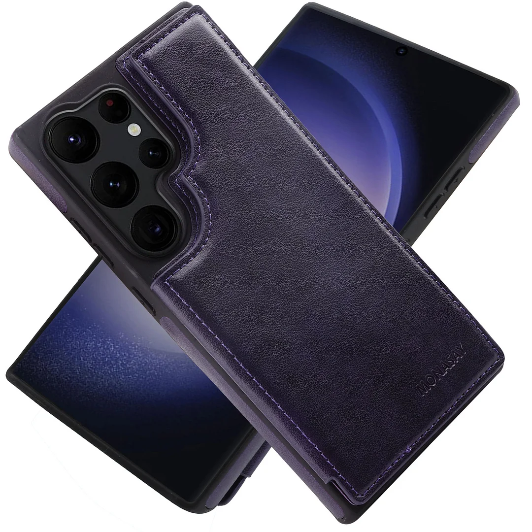 MONASAY Wallet Case for Samsung Galaxy S23 Ultra Flip Folio Leather