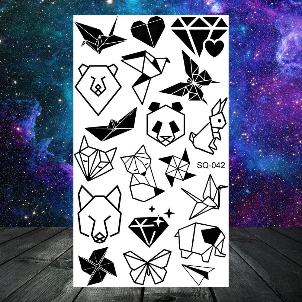 Astronaut Stars Moon Sun Temporary Tattoos For Women Kids Girl Butterfly Feather Letters Fake Tattoo Neck Arm Hands Small Tatoos