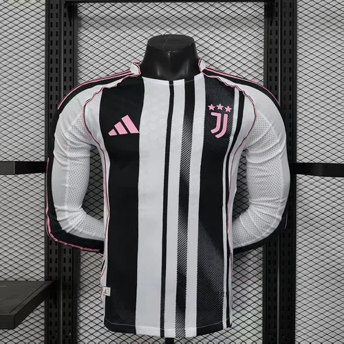 2025/26 Long Sleeve Player Version Juventus Home Football Shirt 