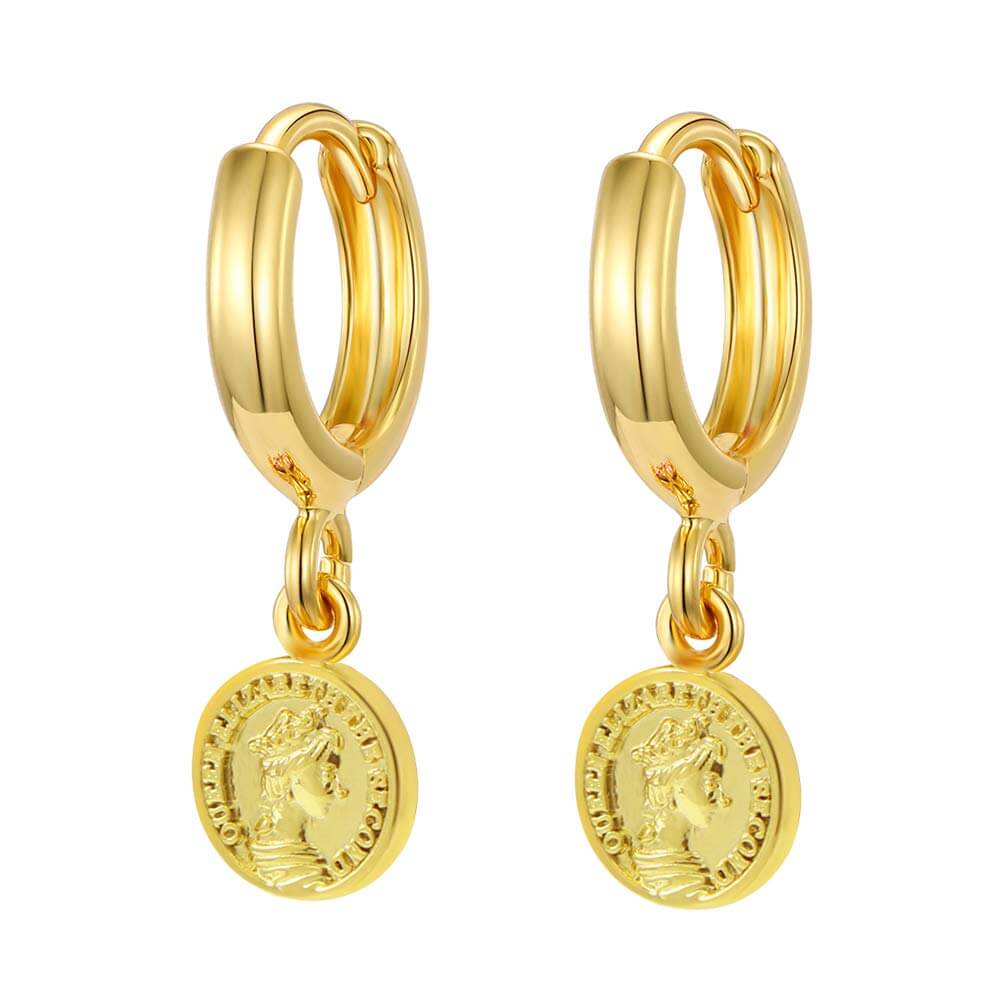 MIKAMU Gold Huggie Hoop Earrings 18k Gold Plated Baroque Pearl Earrings for Women