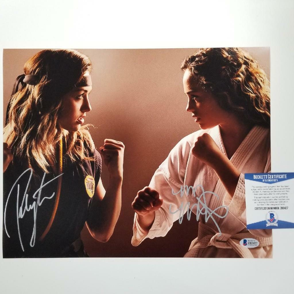 Peyton List & Mary Mouser signed Cobra Kai 11x14 Photo Poster painting Auto ~ Beckett BAS COA