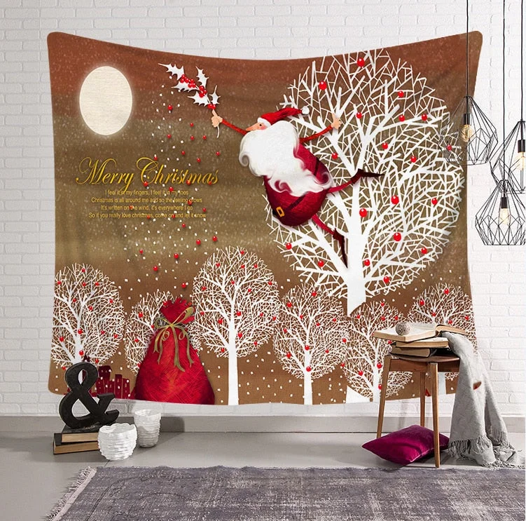 Christmas Home decor Santa Claus Hot Xmas Art Home Wall Hanging Tapestry Wall Ornamentation Christmas Wall Decor Tapestry