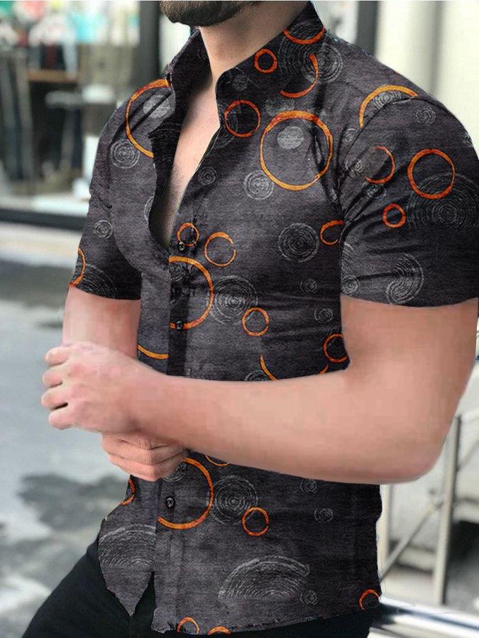 Men's Casual Printed Short-Sleeved Shirt12