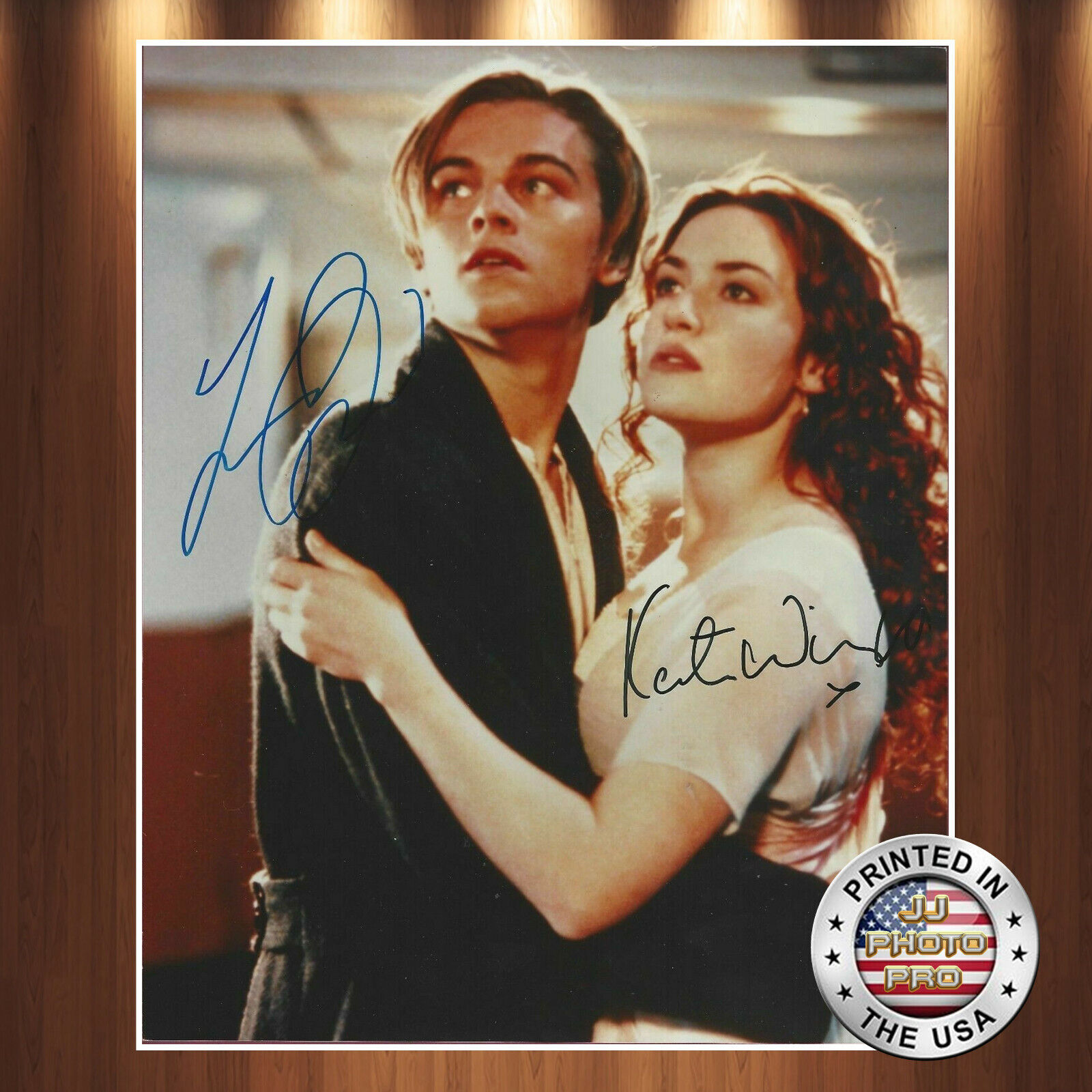 Leonardo DiCaprio Kate Winslett Autographed Signed 8x10 Photo Poster painting (Titanic) REPRINT
