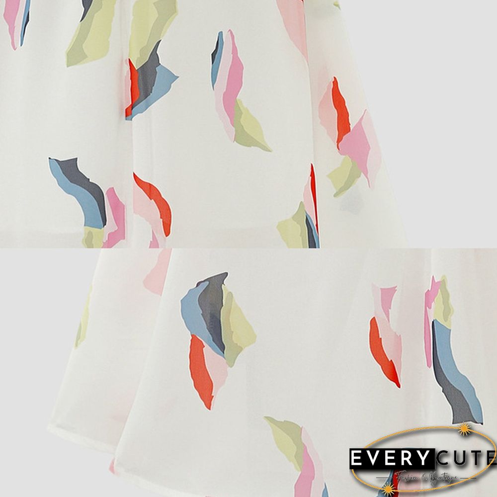 Women's Floral Slim Skirt Elastic Waist Full Skirt