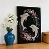 (30x40cm)DIY Pearl Painting Framed Dolphin Handmade Pearl Material Art Kit Living Room Decor