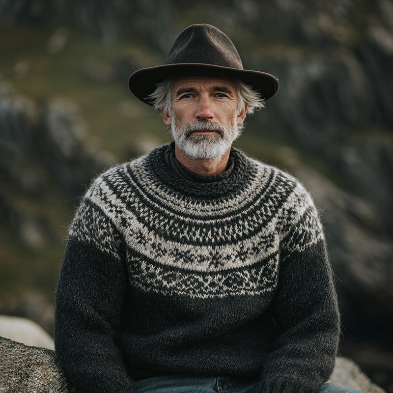 Vintage Fair Isle Norwegian Knit Jacquard Crew Neck Sweater elevenforest