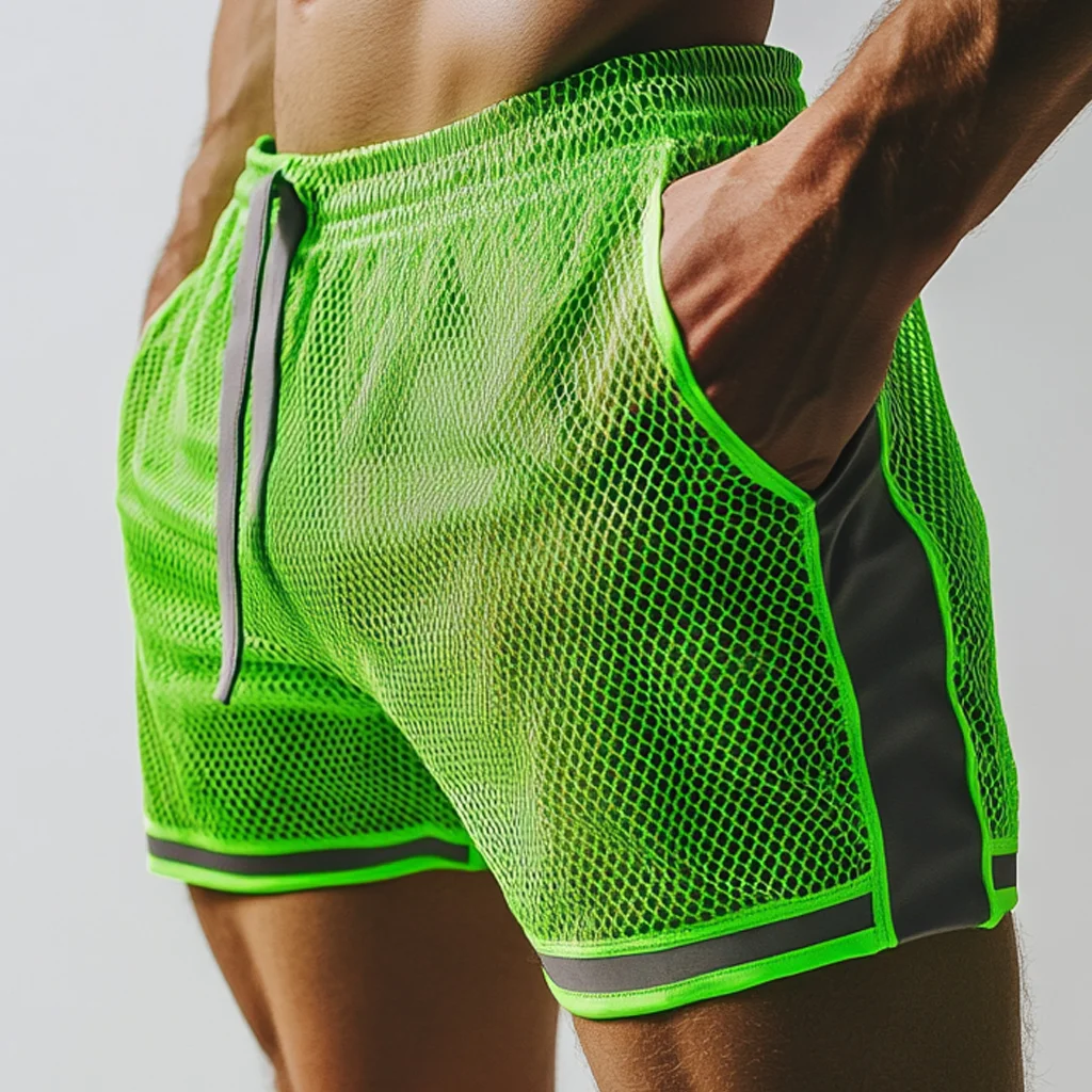  Neon Green Mesh Shorts for Active Performance-inspireuse