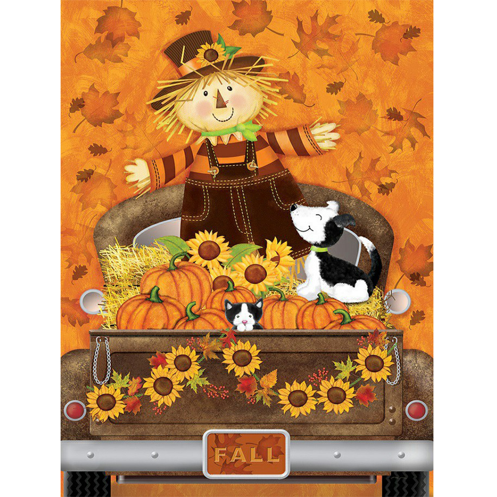 

Pumpkin Scarecrow - Round Drill Diamond Painting - 30*40CM, 501 Original