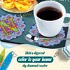2Pcs/set Diamond Painting Letter Coaster Cup Cushion Home Decor