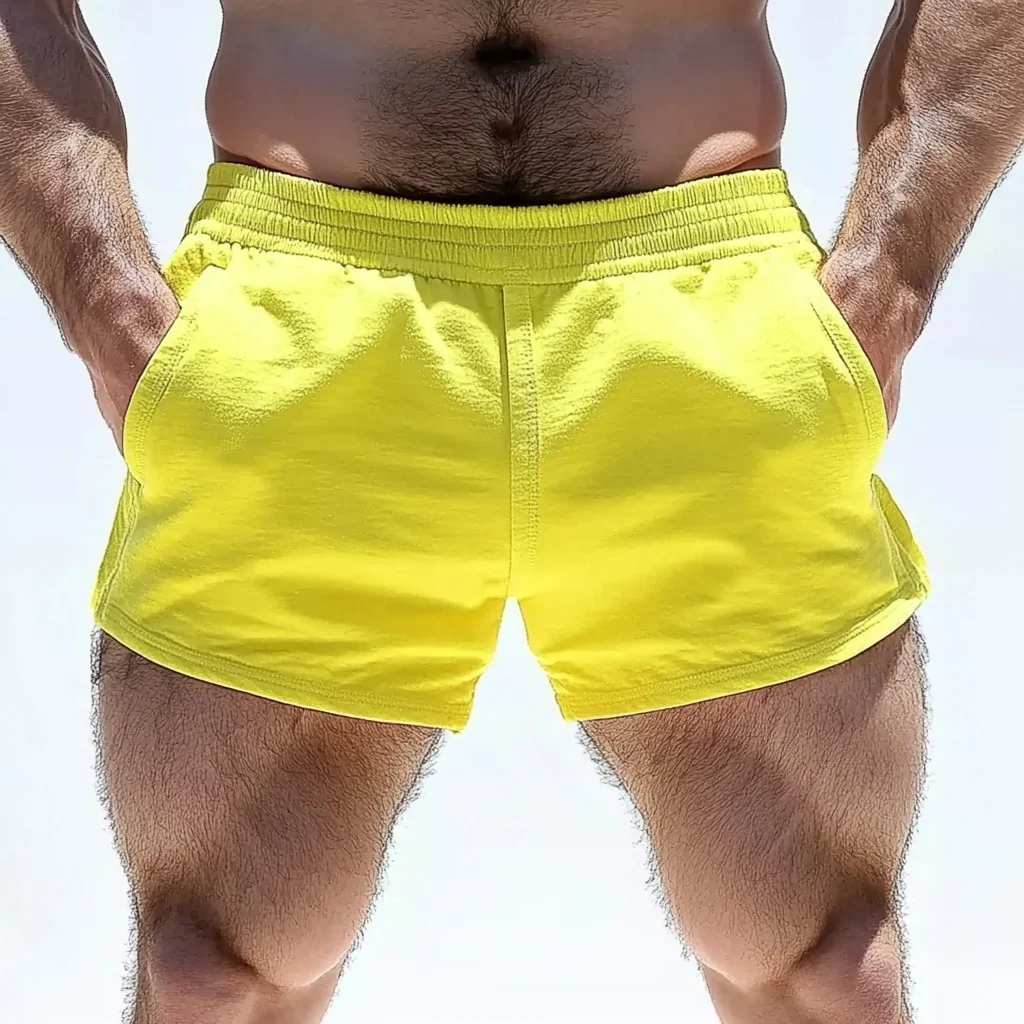  Neon Yellow Athletic Shorts for Men - Perfect for Summer Sports and Casual Wear-inspireuse