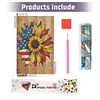 Diamond Painting -DIY Round Drill National Flag Sunflower(40x60cm)