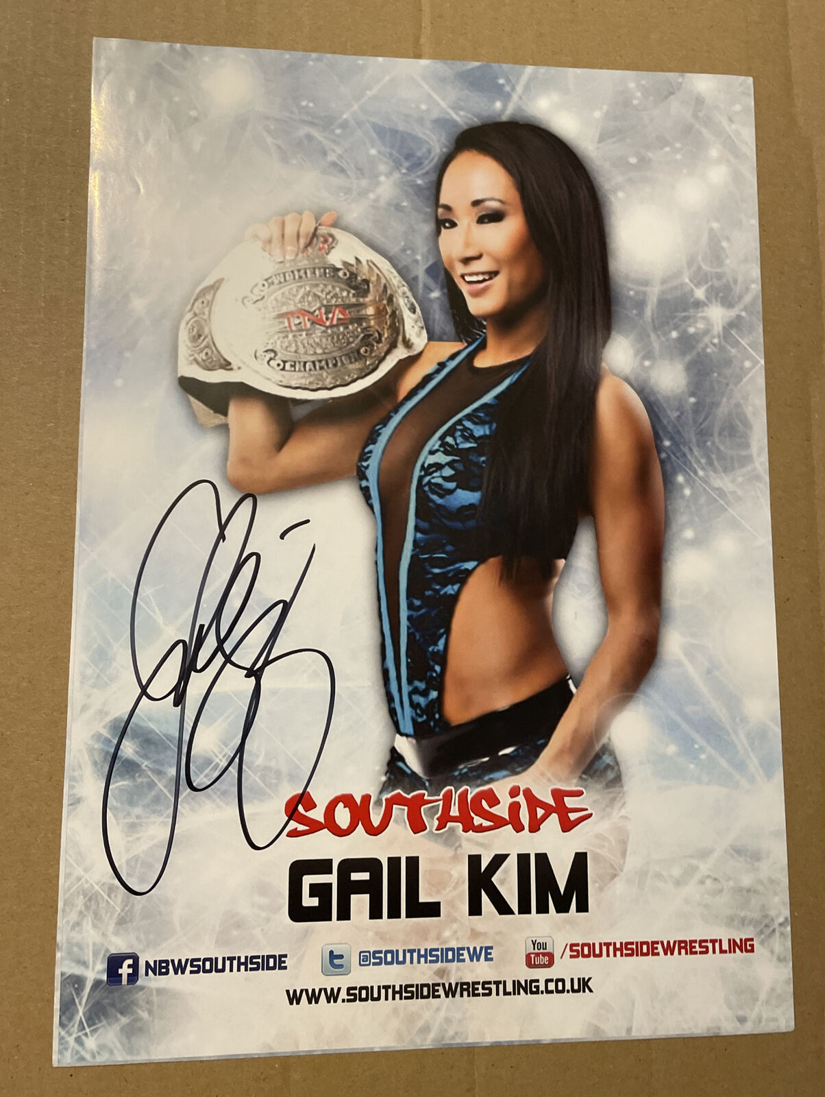 TNA Hand SIGNED A4 Photo Poster painting GAIL KIM WWE WRESTLING DIVA Autograph ROH WCW ECW