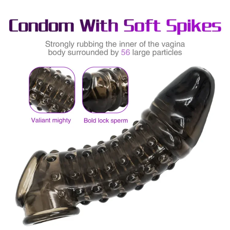 Penis Sleeve Reusable Condom Extender Penises With Particles  Weloveplugs