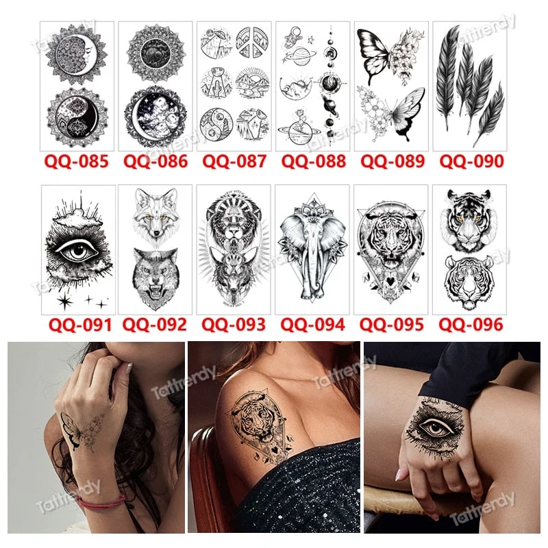 12Pcs/Set Waterproof Temporary Tattoo Sticker Small Rose Daisy Peony Flash Tatoo Flower Hand Ankle Wrist Fake Tatto For Body Art