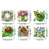 (US Only)6Pcs Double Sided Special Shape Garden Ladybug Diamond Painting Keychain