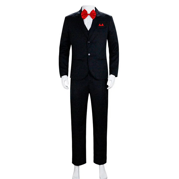 Horror Saw X Jigsaw Killer John Kramer Black Outfits Cosplay Costume Halloween Carnival Suit