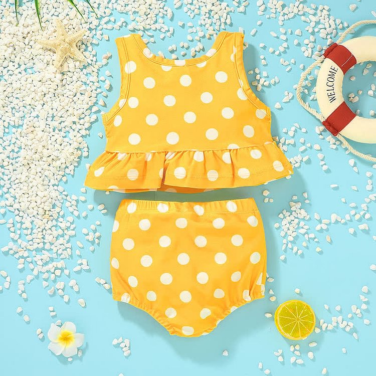 Toddler Girl Polka Dot 2 Pieces Swimsuit