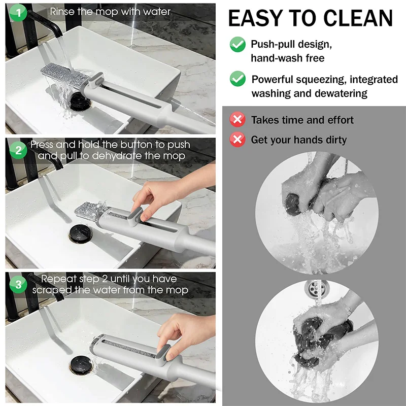 SAKER&reg; Portable Self-Squeeze Mini Mop