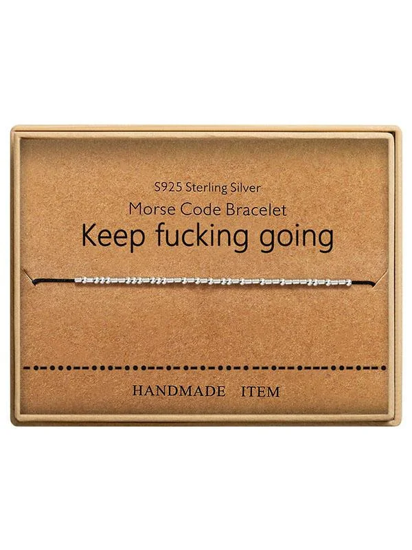 Keep Fucking Going Morse Code Bracelet-Mayoulove