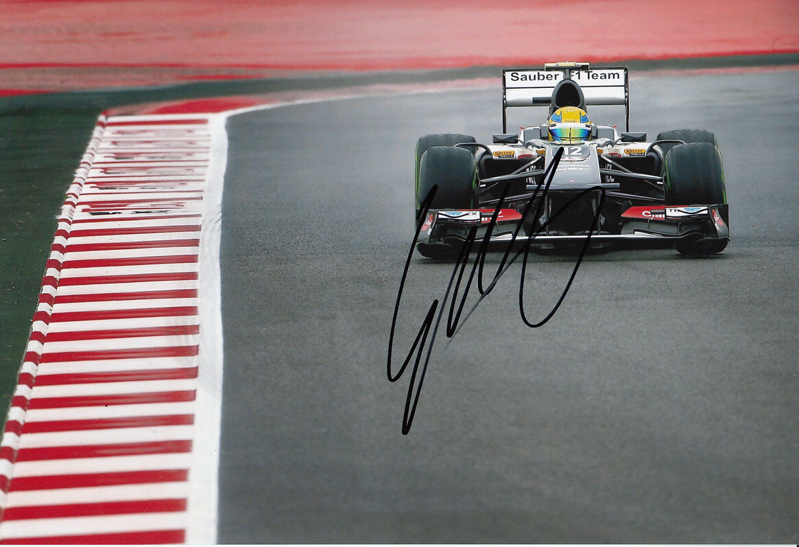 Esteban Gutierrez Hand Signed 2013 Sauber F1 Photo Poster painting 12x8 5.