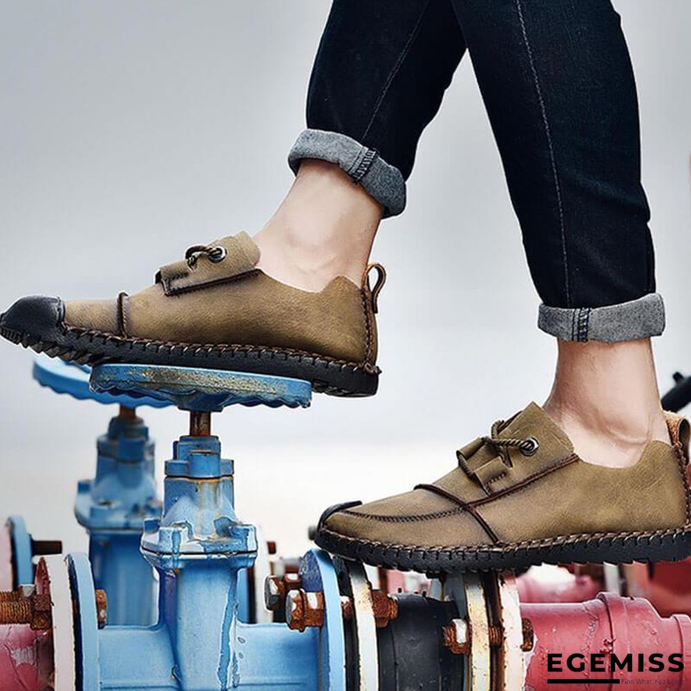 Men's Fashion Business Spliced Laced Casual Leather Shoes | EGEMISS