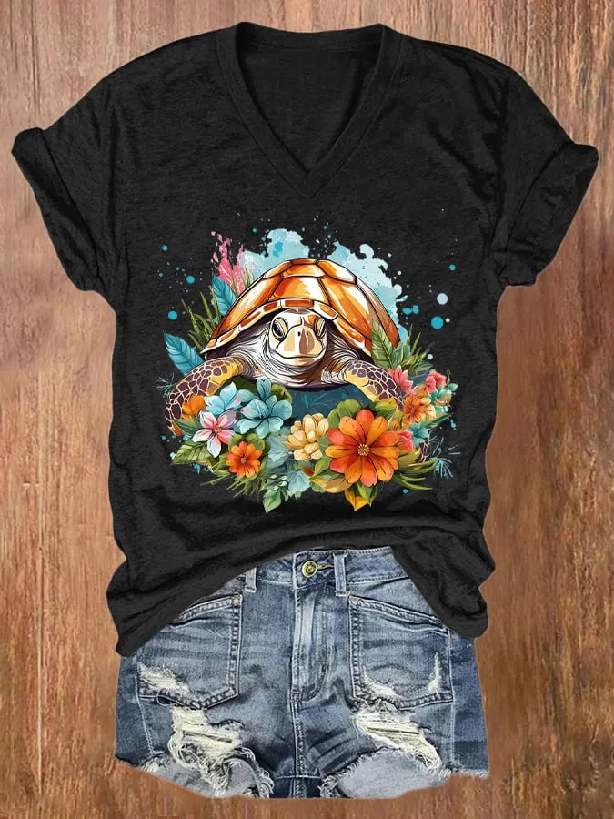 Animal Print Women'sCasual Print T-Shirt