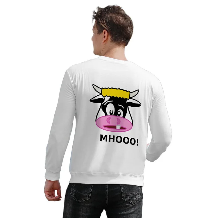 Men's Pullover Melancholy Cow  customized, personalized, gift