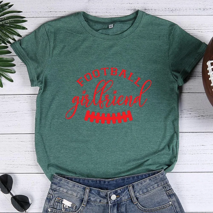 Football girlfriend Round Neck T-shirt-Annaletters